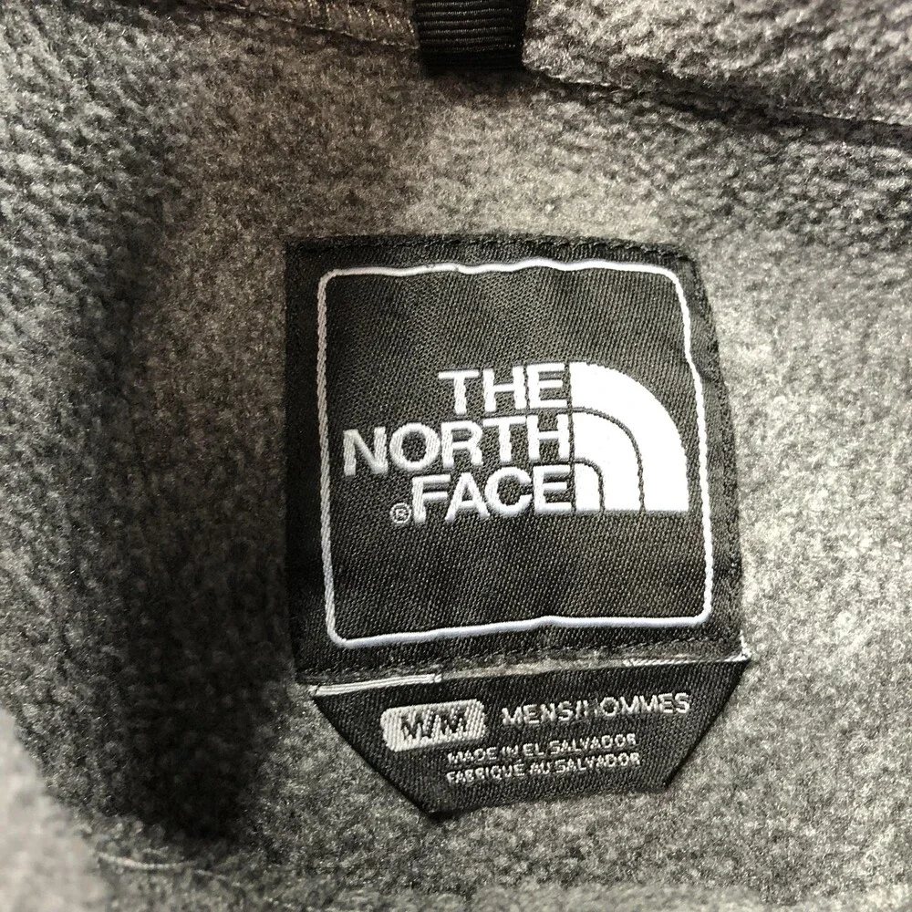The North Face Jacket Mens Medium Gray Fleece Full Zip Pockets Outdoor Hiking